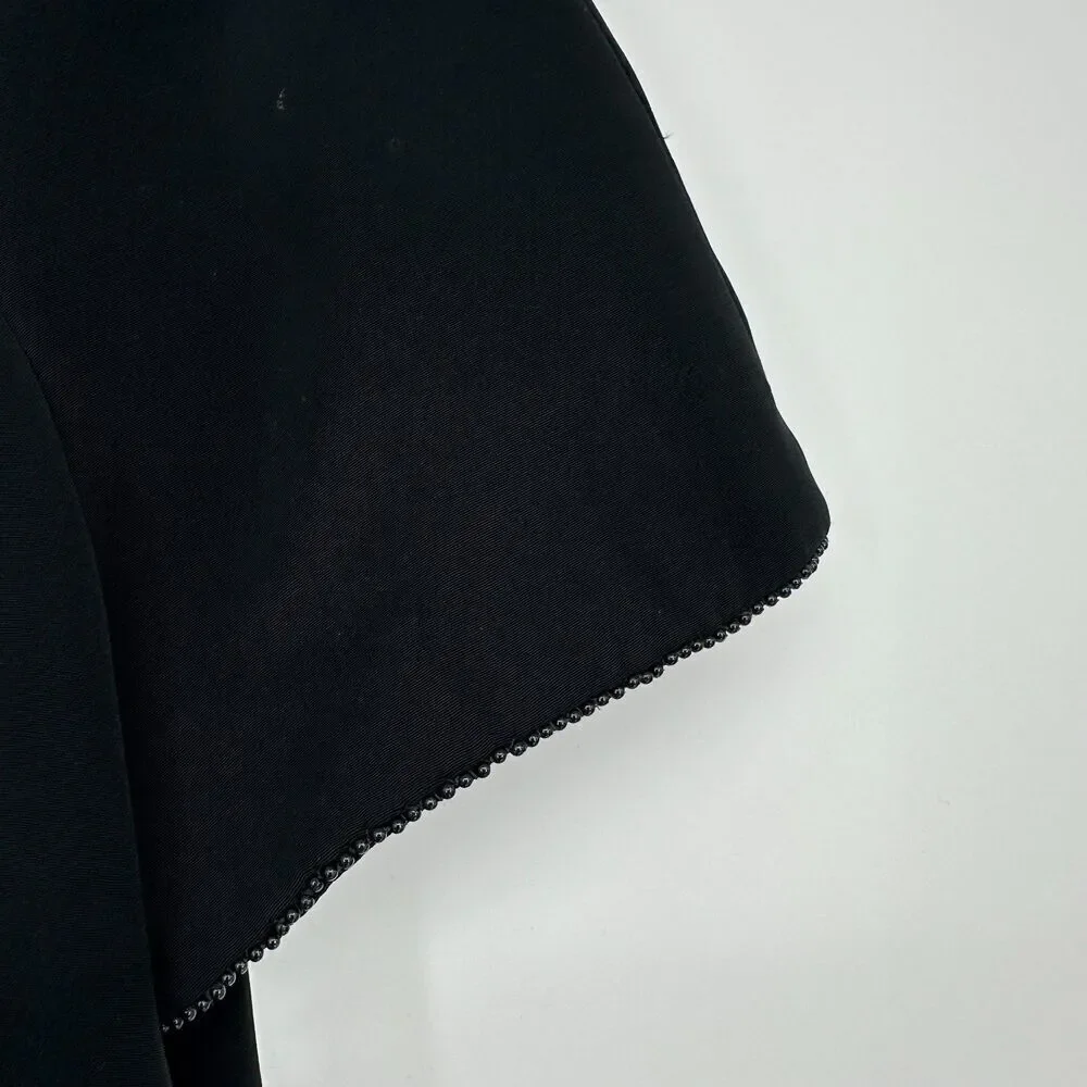 Vintage Cocktail Dress Nipon Boutique Womens Size 14 Black LBD Beaded Timeless - Picture 9 of 10